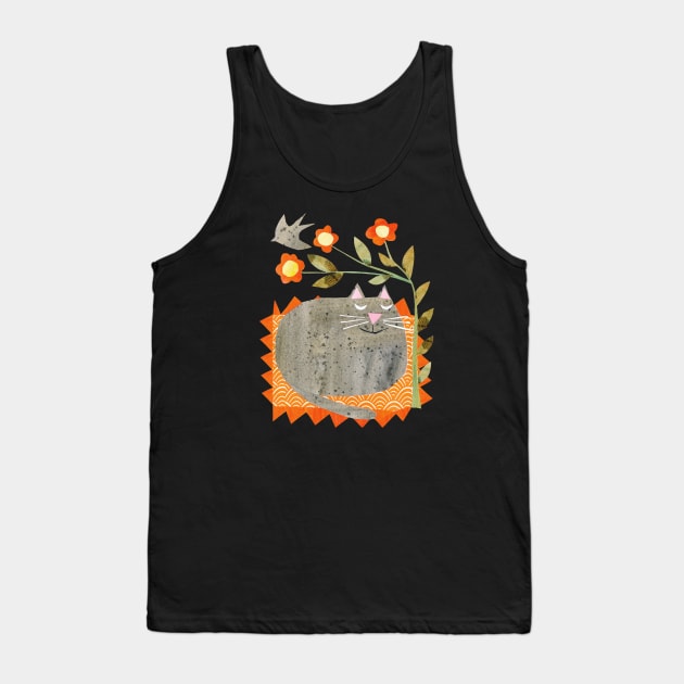 Sleeping Cat Tank Top by Tracey English